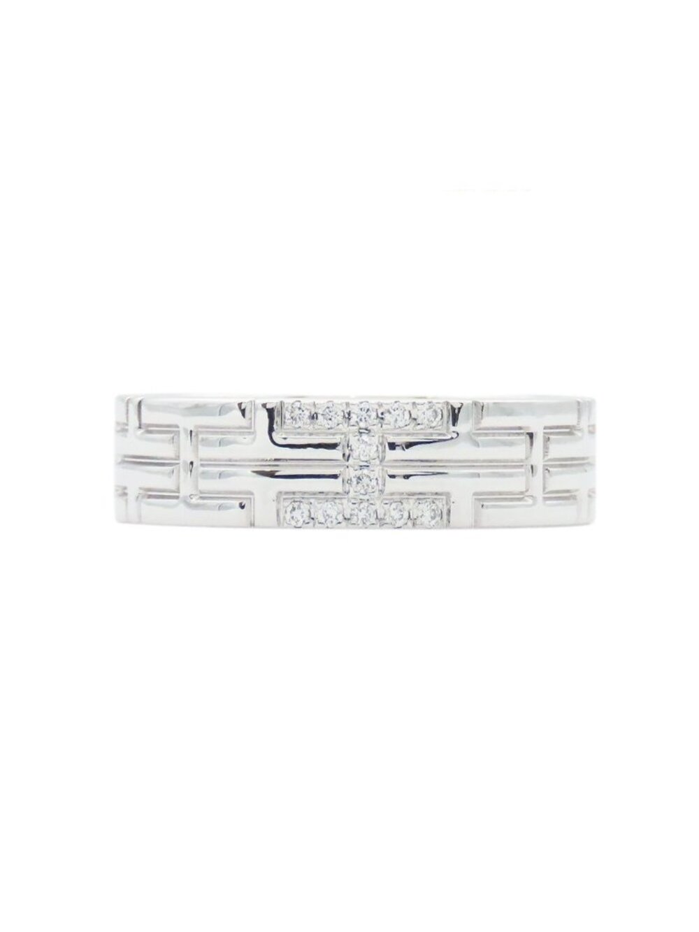 Hermes Kilim White Gold 18K Diamond 49 Ring